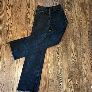 Black Zara flare/straight leg high waisted pants
